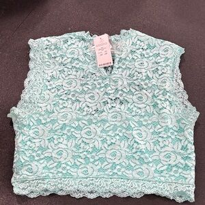 bebe Mint Lace Crop Top